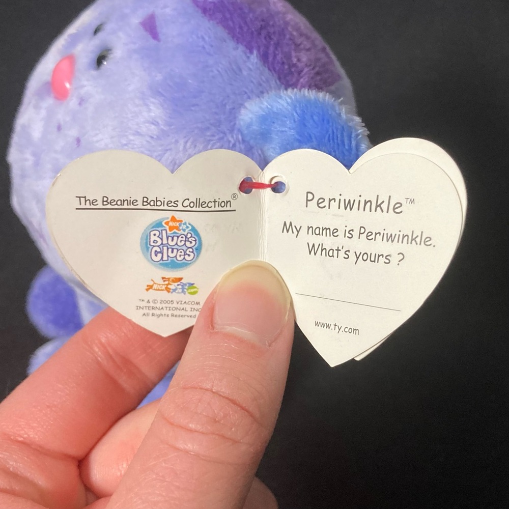 ⭐️ RARE Vintage 2005 Periwinkle The Cat Blue’s Clues Ty Beanie Baby Plush - Picture 8 of 14